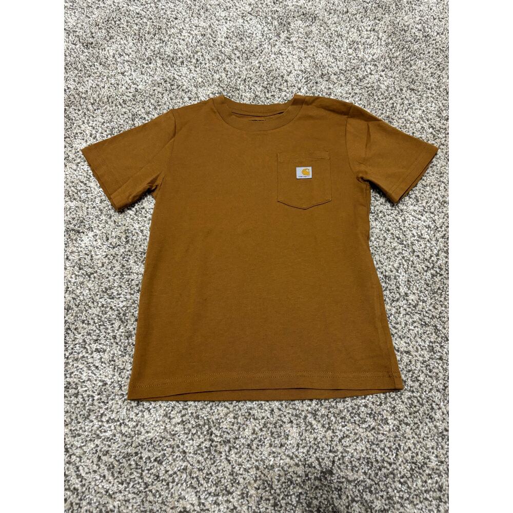 Carhartt Toddler Short Sleeve Pocket T-Shirt, Brown, Size 4T